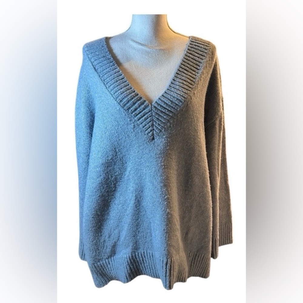 H&M Soft Slate Blue V-Neck Sweater